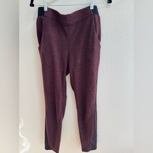 Free People maroon and black textured knit jogger pants size S